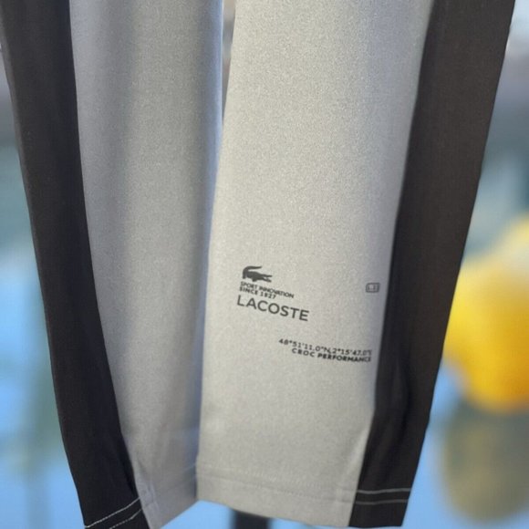 LACOSTE SPORT LEGGINGS ELASTIC BREATHABLE POLYESTER BLACK PANTS [XH1045] - Picture 3 of 7